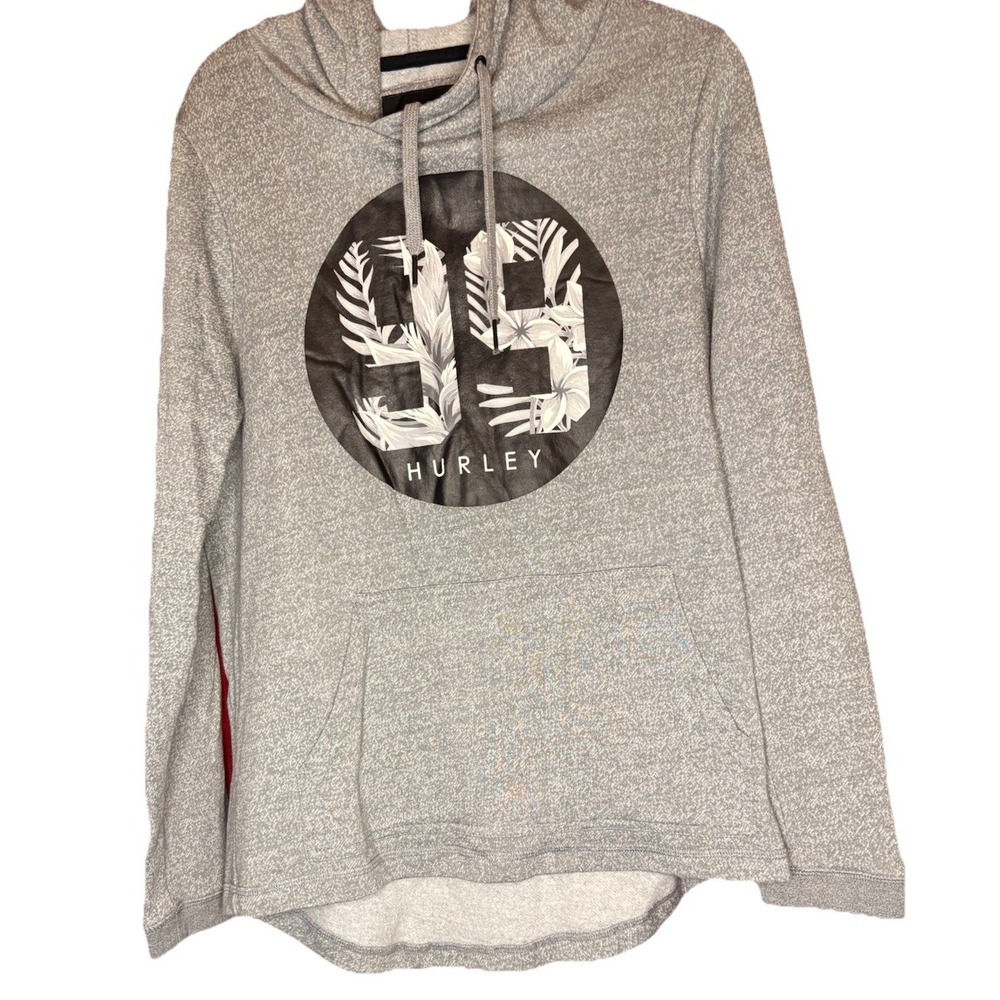 Hurley solid gray hoodie pull over sweatshirt jacket sz small, long sleeve, CB11
